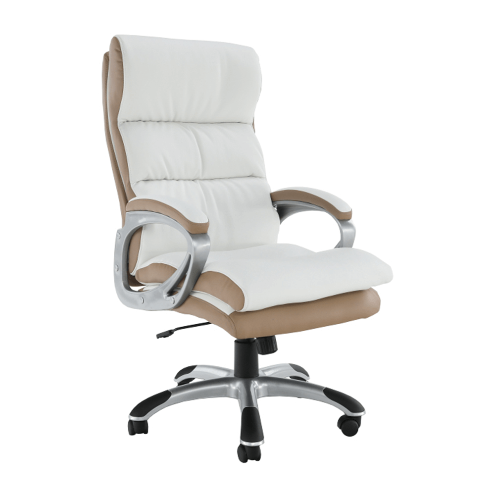 Irodai szék, fehér/barna textilbr, KOLO CH137020