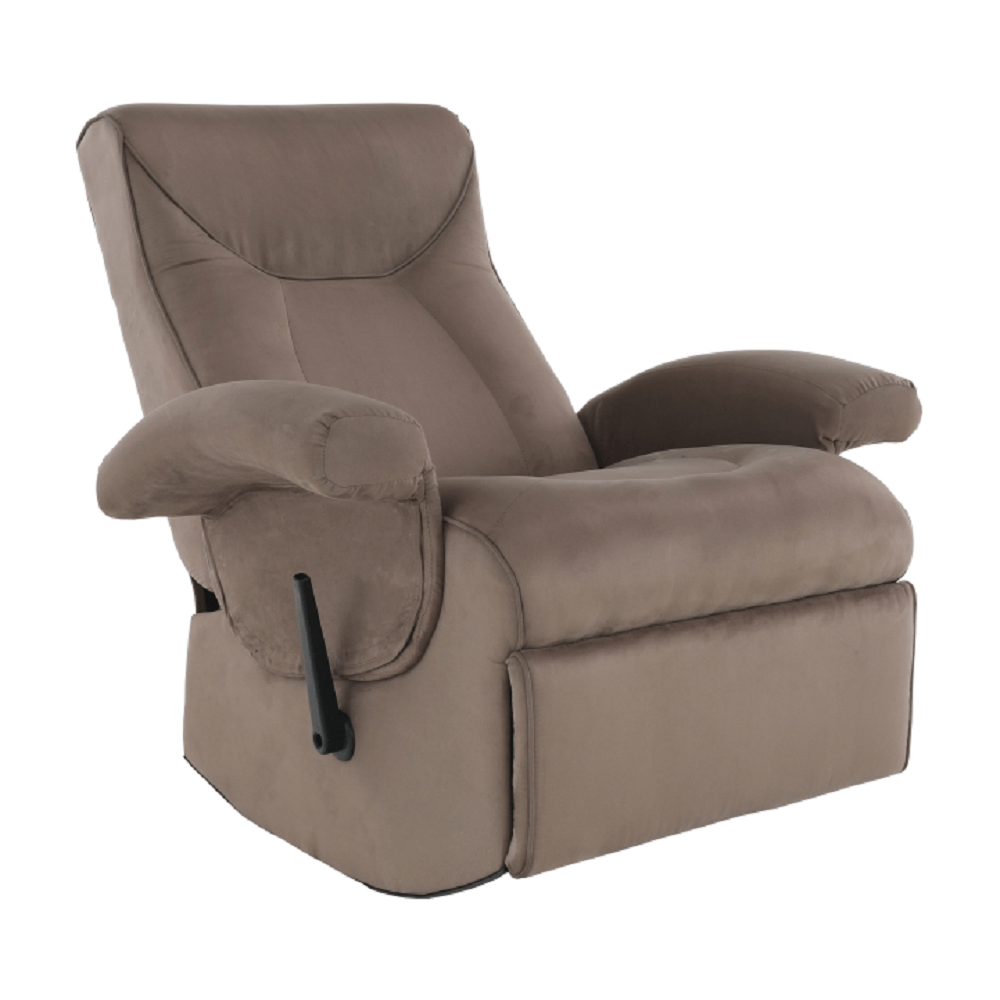 Mechanikusan állítható pihen fotel, szürkés barna textil, SUAREZ