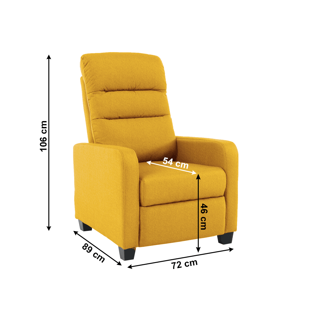 Relaxáló fotel, sárga, TURNER