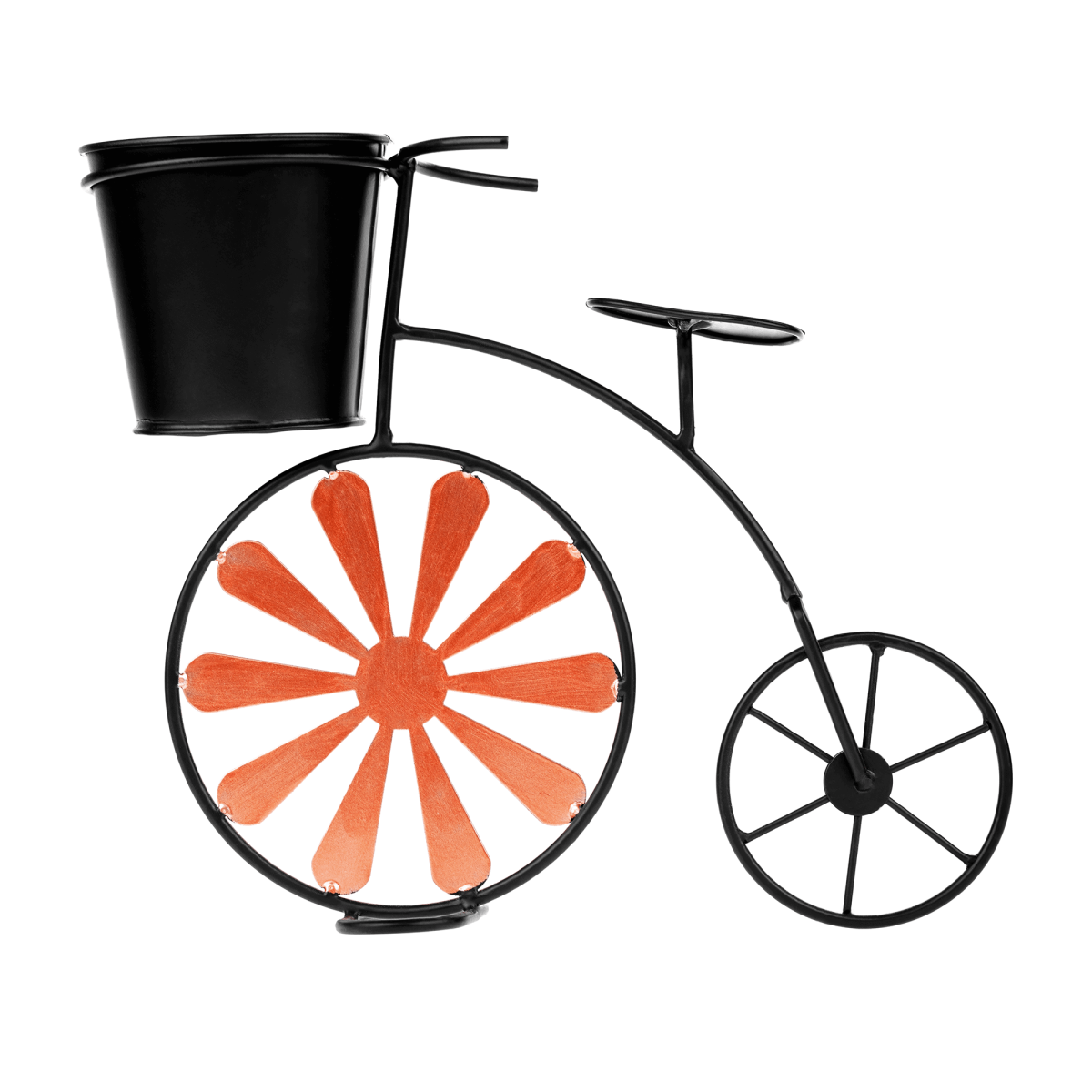 Kerékpár alakú RETRO virágcserép, bordó/fekete, SEMIL