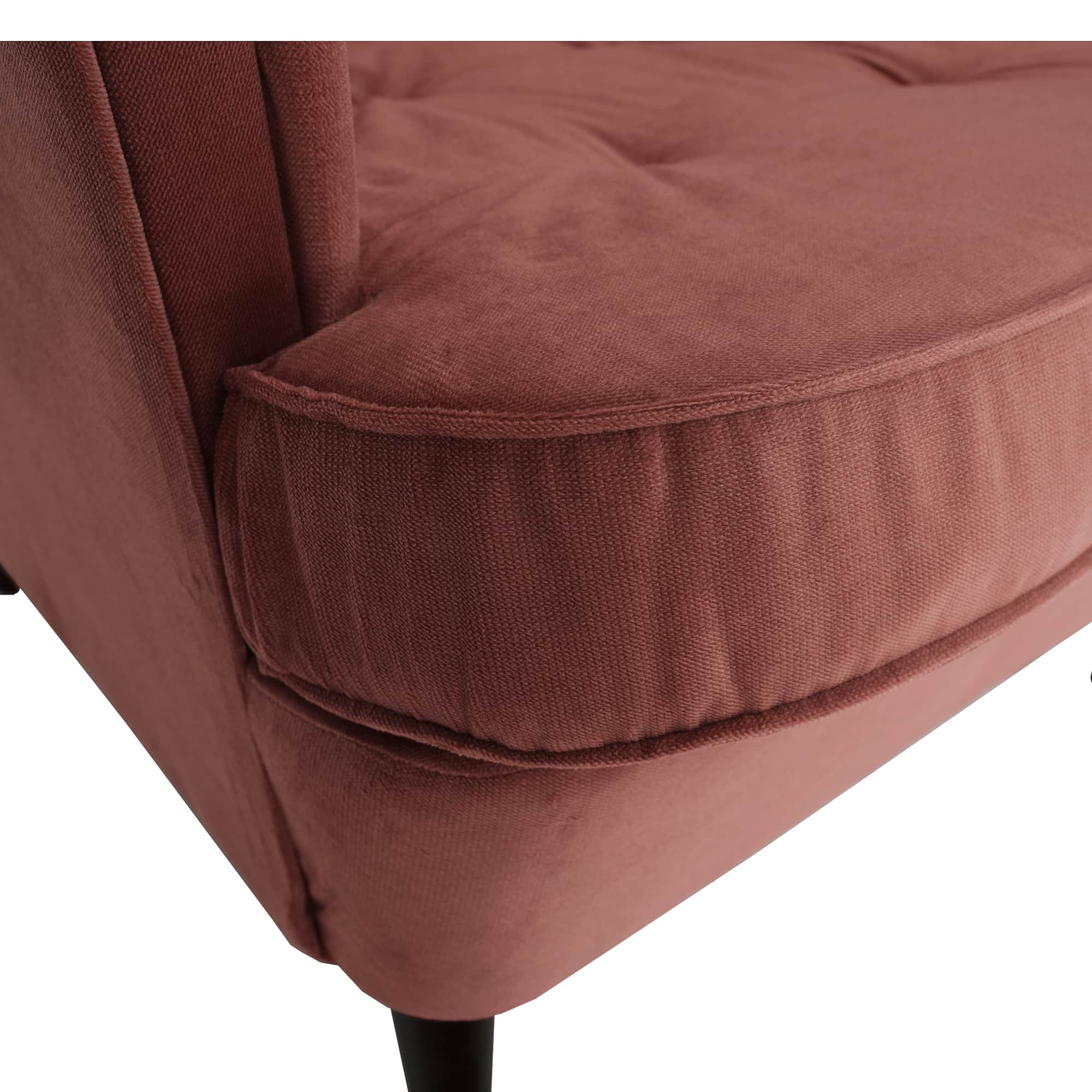 Füles fotel, vén rózsaszín/dió, RUFINO 2 NEW