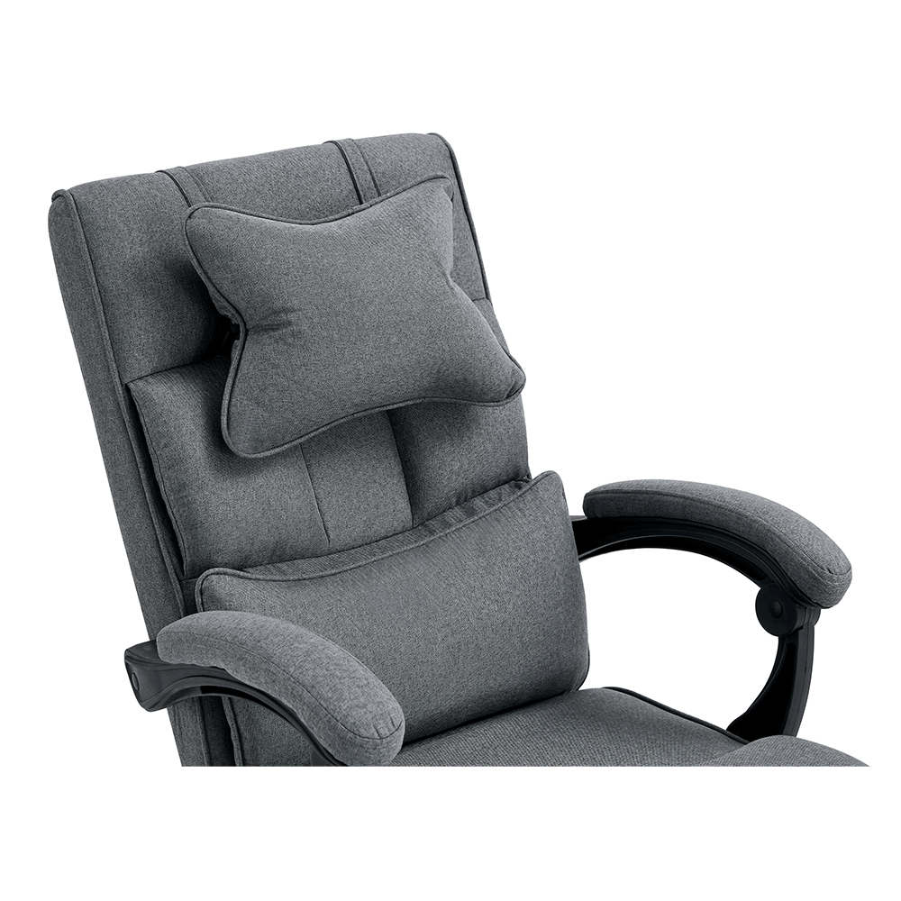 Irodai szék kihúzható lábtartóval, szürke/króm, WALDOR