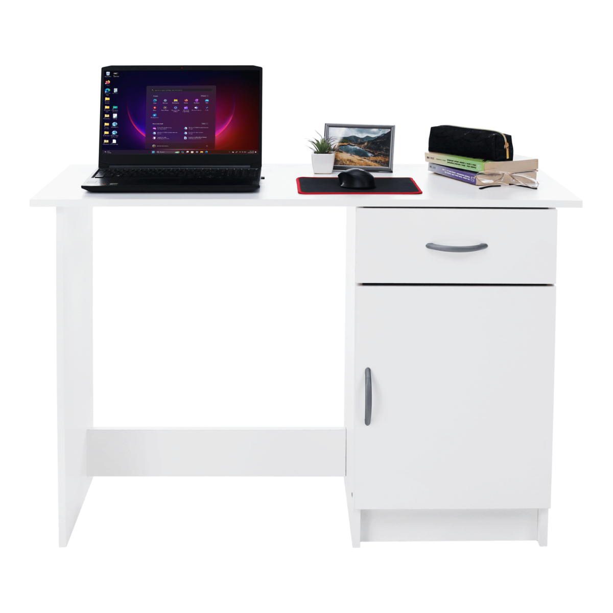 Univerzális számítógépasztal, fehér, SIRISS
