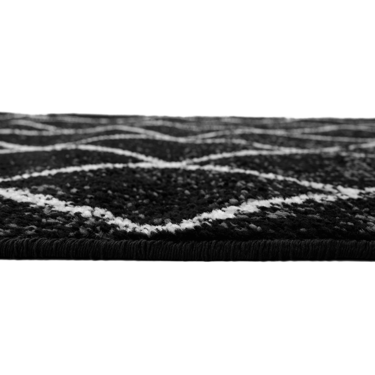 Szőnyeg, fekete/minta, 100x150 cm, MATES TYP 1