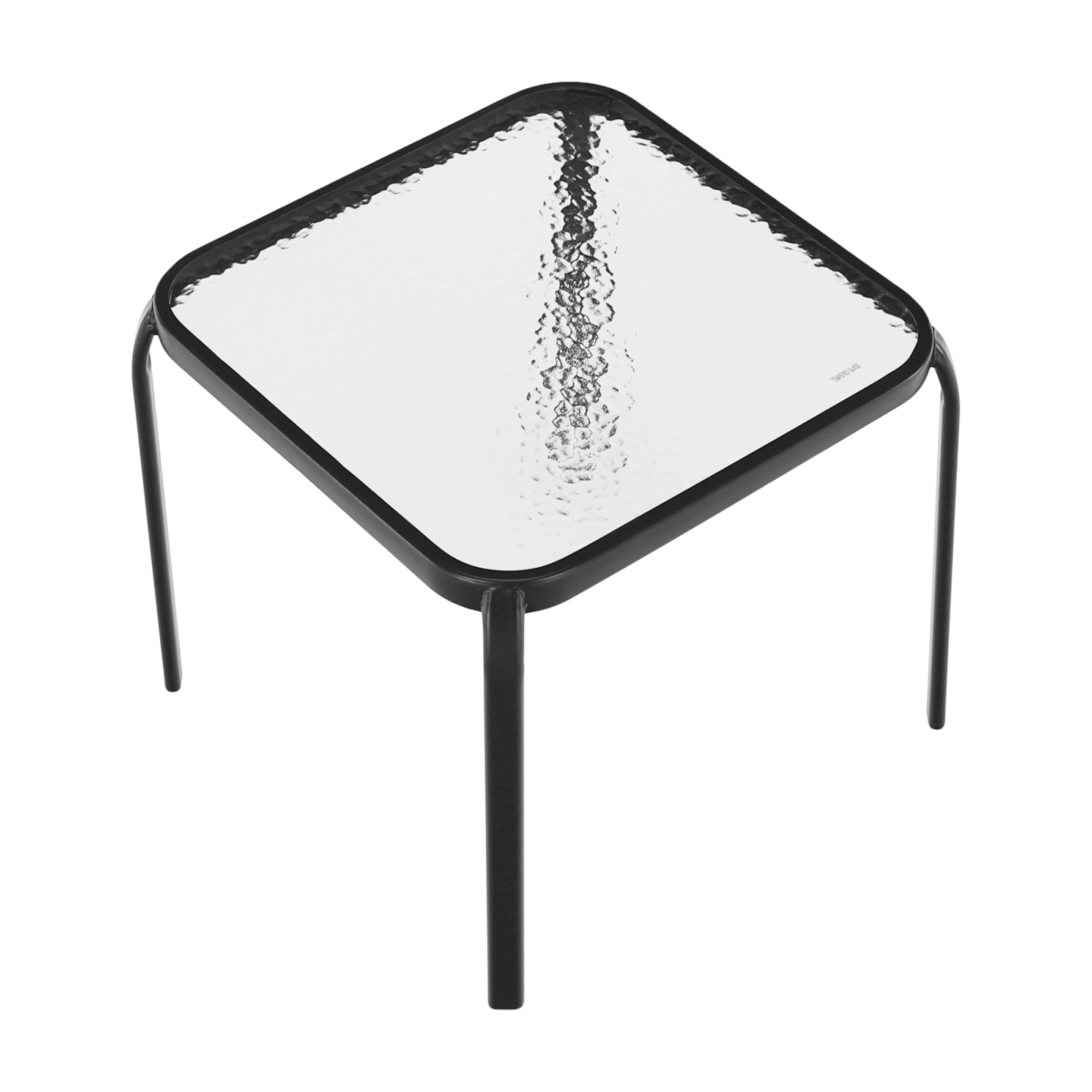 Kerti kisasztal, fekete acél/edzett üveg, RAMOL