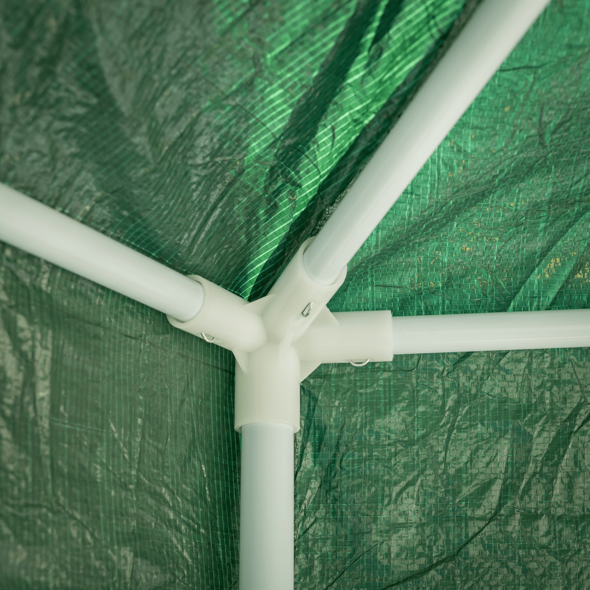 Kerti pavilon sátor, 3,9x2,5x3,9m, zöld/fehér, RINGE TYP 1+6 oldal