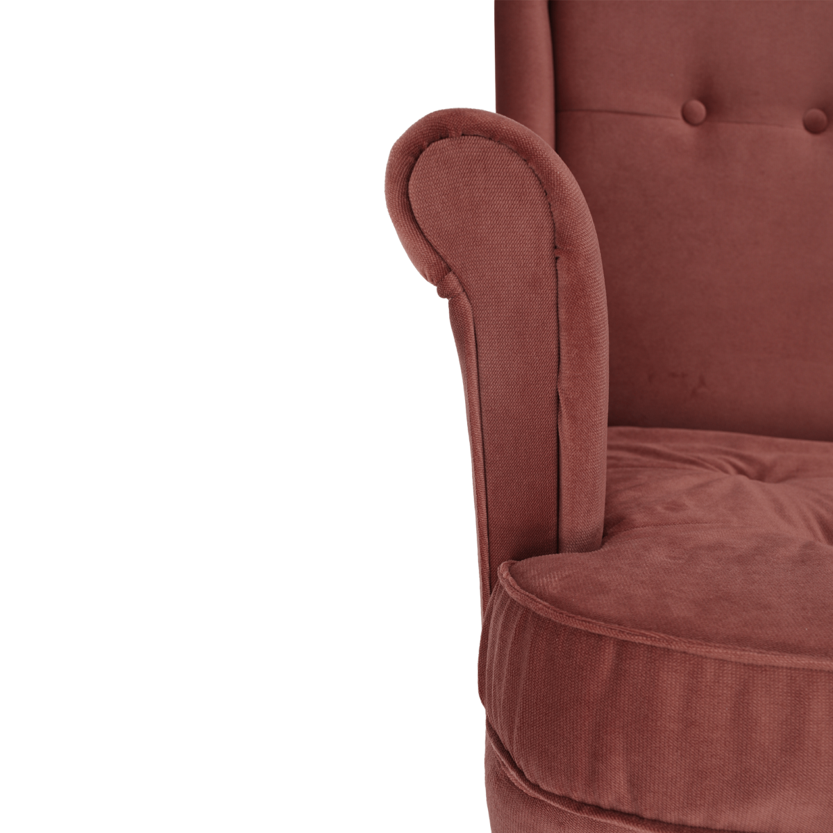 Füles fotel, vén rózsaszín/dió, RUFINO 2 NEW