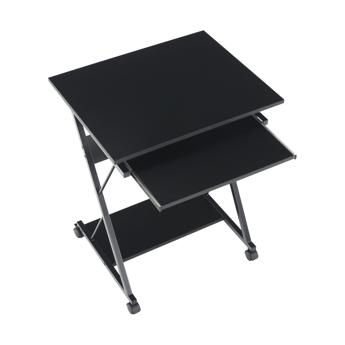 Mozgatható számítógépasztal/Gamer asztal kerekekkel, fekete, TARAK